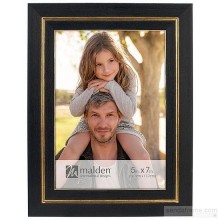 HOLLIN BLACK Gold Stripe 5x7 frame by Malden Design