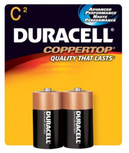 Duracell MN1400B2 2 Pack C Long Lasting Power Alkaline Batteries