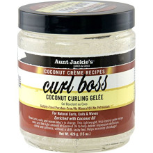 Aunt Jackie's Coconut Crème Recipes Curl Boss, Curling Gel, Curls without Weighing Hair Down, 15 Ounce Jar
