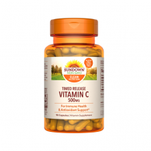 Sundown Vitamin C 500mg Time Release Capsules for Immune Support