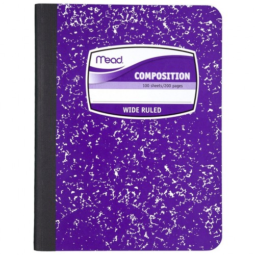 Mead Composition Book, Notebook, Wide Ruled, 9.75 x 7.5 Inch, Purple (72247)