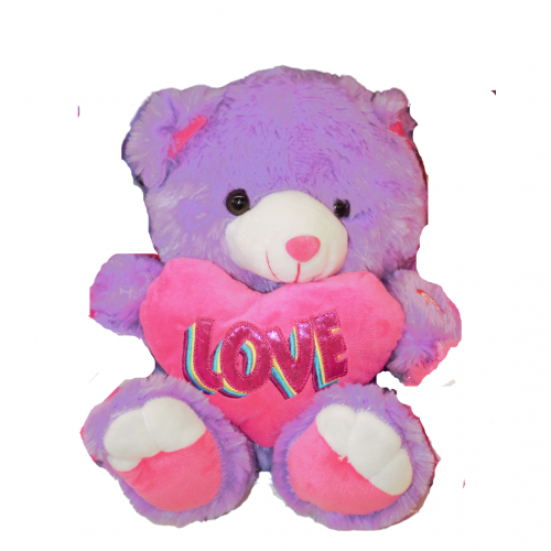 'Love' Purple Bear w/ Heart & Music, 11"