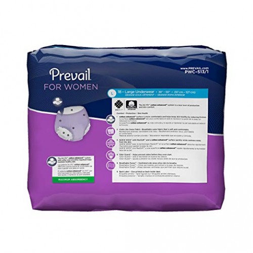 Prevail Maximum Absorbency Incontinence Underwear for Women Large 18 Count Breathable Rapid Absorption Discreet Comfort Fit Adult Diapers