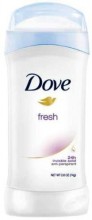 Dove Fresh 24h invisible solid Anti-Perspirant Deodorant Stick 2.6 oz