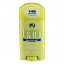 Ban Invisible Solid Deodorant Powder Free, 2oz
