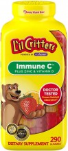 Lil Critters Kids Immune Vitamin C Plus Zinc and Vitamin D, 290 Count Gummies