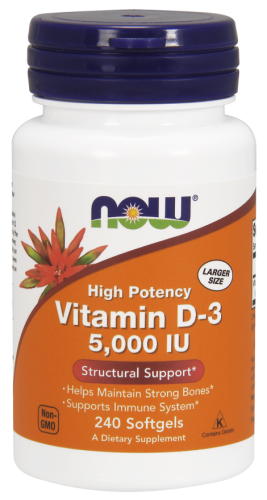 Now Vitamin D-3 5000 IU Softgels