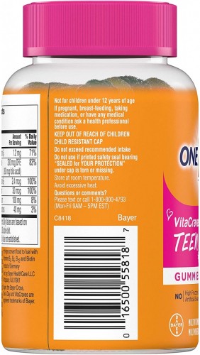 One A Day VitaCrave Teen for Her Multivitamin Gummies, 60 Count