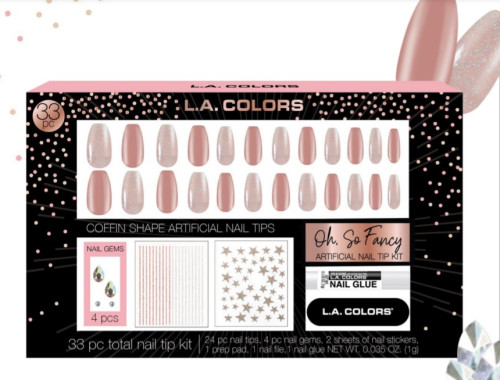 L.A. COLORS ARTIFICAL NAIL SET- COFFIN SHAPED