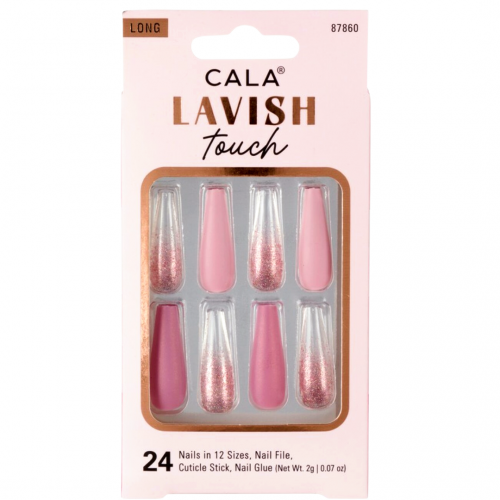Cala Lavish Touch Press On Nails (Pink with Glitter)