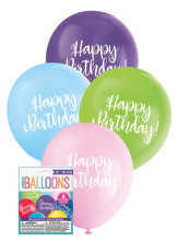 Happy Birthday Latex Balloons - Assorted Colours 8pk
