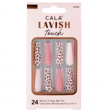 Cala Lavish Touch Press On Nails (Pink with Cheetah Print)