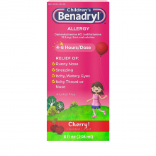 Children's Benadryl: Allergy, Cherry Flavoured Liquid, 8oz