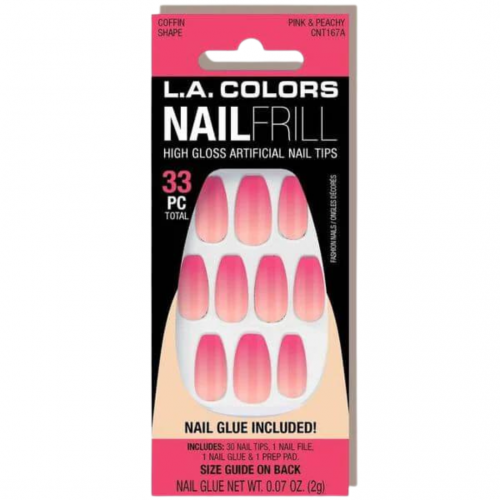 L.A. Colors Nail Frill "Pink & Peachy" Press-On Nails