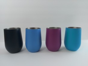 Insulated Wine Tumbler 450ml (Teal/Wht/Blk/Blu/Pur)
