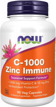 NOW Supplements C-1000 & Zinc Immune, Antioxidant Protection, 90 Count