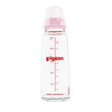 Pigeon Baby Bottle Glass 8oz w/ Peristaltic Nipple