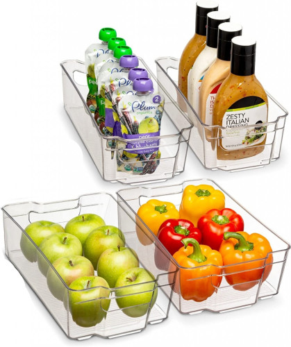 Home Basics Clear Acrylic Food Storage Container Bin for Fridge Freezer or Pantry