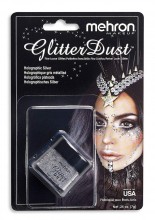 Mehron Holographic Silver Professional Grade Glitter Dust for Face Paint, .25 oz (7g)