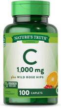 Nature's Truth Vitamin C 1000 mg, Plus Wild Rose Hips 100 Count