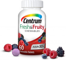Centrum Fresh and Fruity Chewable Multivitamin for Adults, Mixed Berry, 60 Ct