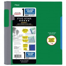 Five Star Advance Spiral Notebook, 1 Subject, College Ruled Paper, 100 Sheets, 11