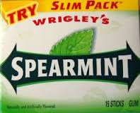 Wrigley's Spearmint Gum,Slim Pack  15 Sticks