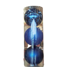 X-Mas Ball Ornaments, Blue, 3 pcs