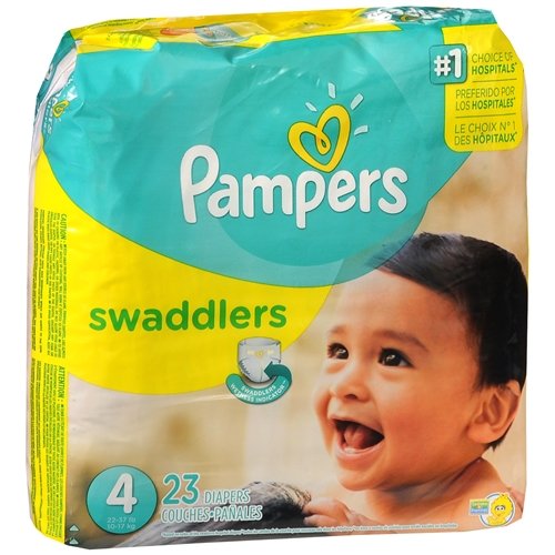 Pampers Swaddlers Diapers, Size 4 - 22 - 37 Lb, Jumbo Pack, 23 Count. Size 4 - 22 - 37 lb
