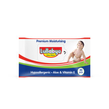 Lullabye Baby Wipes Aloe & Vitamin E With Lid, 80 Count