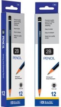 Bazic Basics #2B Pencils 12 pc. Premium Writing & Drawing