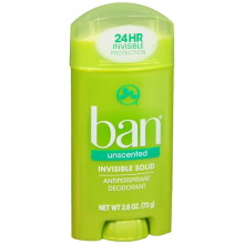 Ban Invisible Solid, Antiperspirant & Deodorant, Unscented 2.6 oz (73 g)