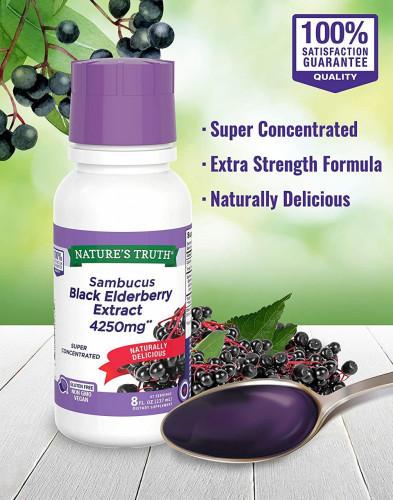 Nature's Truth Sambucus Black Elderberry Extract 4250mg, 8 oz.