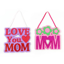 Mom Hanging Sign With Glitter for Mother's Day