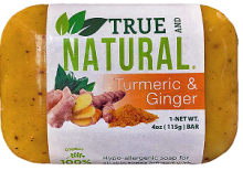 True and Natural Turmeric and Ginger Herbal Soaps, 115g