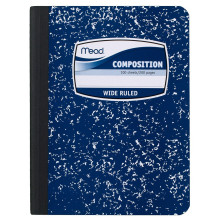 Mead Composition Book, Notebook, Wide Ruled, 9.75 x 7.5 Inch, Blue (72251)
