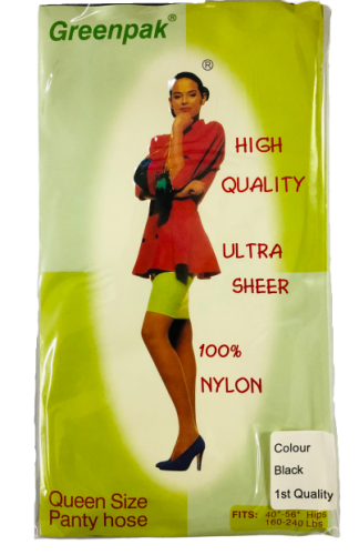 Greenpak High Quality Ultra Sheer 100% Nylon Panty Hose, Queen Size