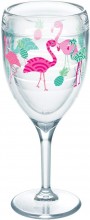 Tervis 1243027 Flamingo Pattern Tumbler with Wrap 9oz Wine Glass, Clear