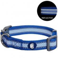 Blueberry Pet Back to Basics Reflective Dog Collar - Small (Blue and White)
