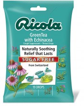 Ricola Sugar Free Green Tea With Echinacea Throat Drops, 19 Drops
