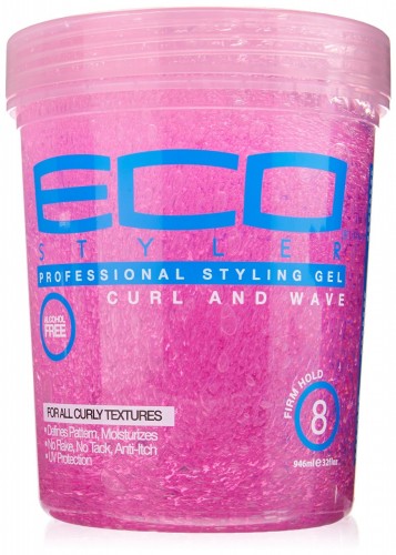 Eco Style Curl & Wave Styling Gel Pink, 8 Ounce
