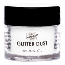 Mehron Face & Body Glitter Dust Opalescent White .25 oz