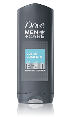 Dove Men +Care Micro Moisture Body And Face Wash Mild Formula, Clean Comfort 13.5 Oz