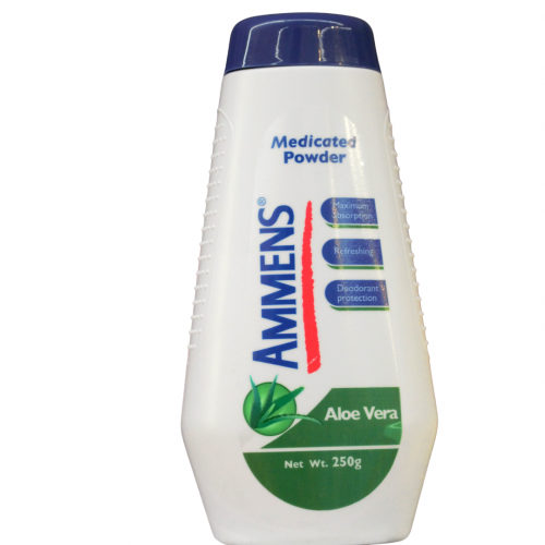 Ammens Medicated Powder, Aloe Vera, 250g