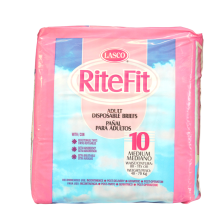 Lasco RiteFit Adult Disposable Briefs, Medium, 10 ct