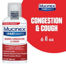 Mucinex Fast-Max Maximum Strength Severe Congestion & Cough, Multi-Symptom Relief, Nasal Decongestant, 6 FL OZ