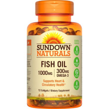 Sundown Naturals® Fish Oil 1000 mg, 72 Softgels