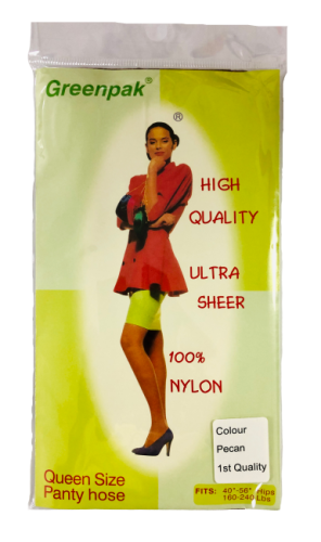 Greenpak High Quality Ultra Sheer 100% Nylon Panty Hose, Queen Size