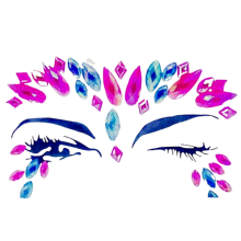 Carnival Face Gems, Self-Adhesive, Pink