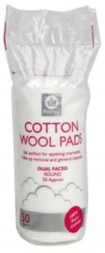 Fitzroy Dual Faced Cotton Wool Pads, Round, 50 Cn